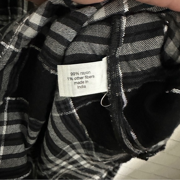 LANE BRYANT Black & White Plaid Flannel Shirt - Picture 10 of 10